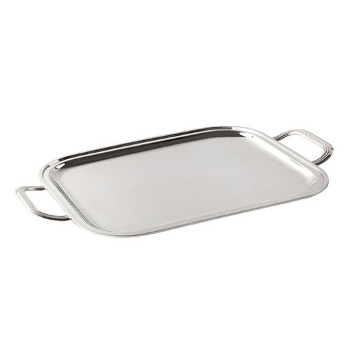 Bandeja lisa com alças em prata Silverlux 40x31cm Bandeja lisa com alças em prata Silverlux 40x31cm