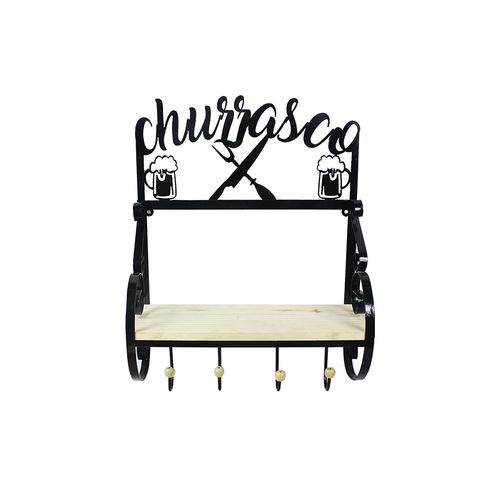 Prateleira chapa Monte Real Churrasco 65x50x19cm Prateleira chapa Monte Real Churrasco 65x50x19cm