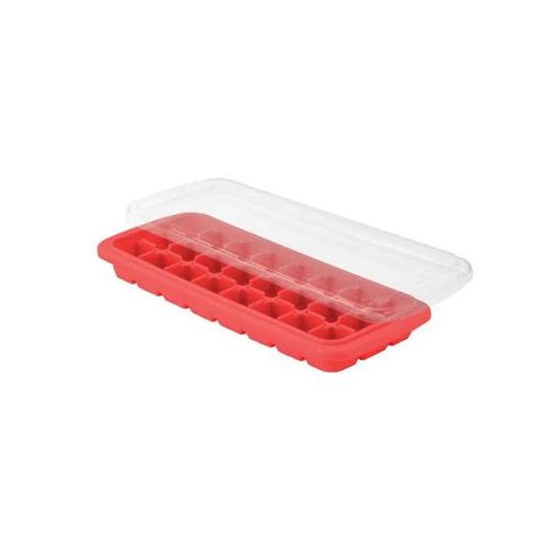 Forma para gelo em silicone com tampa 26x10x3cm vermelho Forma para gelo em silicone com tampa 26x10x3cm vermelho