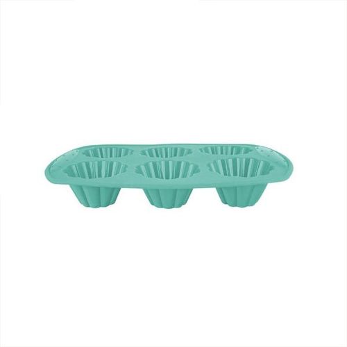 Forma 6 mini bolos em silicone Uny Gift 30x20,5cm verde Forma 6 mini bolos em silicone Uny Gift 30x20,5cm verde