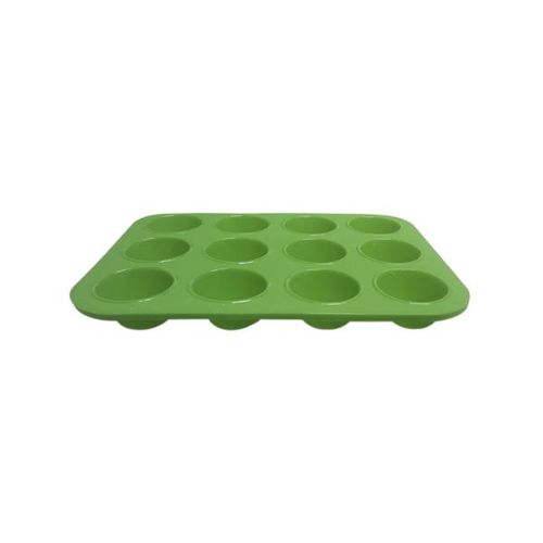 Forma 12 mini bolos em silicone Uny Gift 25x19x2cm verde Forma 12 mini bolos em silicone Uny Gift 25x19x2cm verde