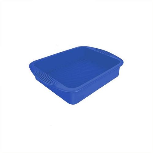 Forma bolo quadrada silicone com alça Uny Gift 20x5cm azul Forma bolo quadrada silicone com alça Uny Gift 20x5cm azul