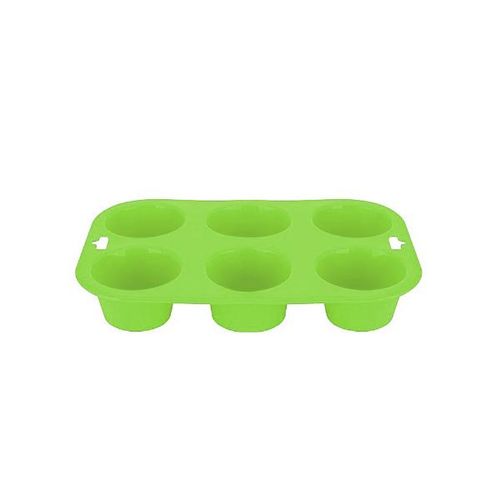 Forma 6 cupcakes em silicone Uny Gift 24x16,5x3,5cm verde Forma 6 cupcakes em silicone Uny Gift 24x16,5x3,5cm verde