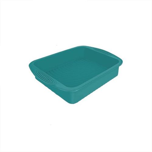 Forma bolo quadrada silicone com alça Uny Gift 20x5cm verde Forma bolo quadrada silicone com alça Uny Gift 20x5cm verde