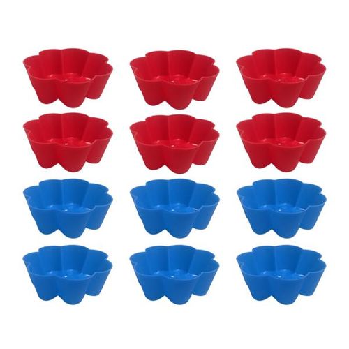 Jogo de formas Uny Gift Flor 6cm 12 peças vermelho e azul escuro