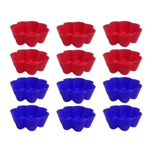 Jogo de formas Uny Gift Flor 6cm 12 peças vermelho e azul
