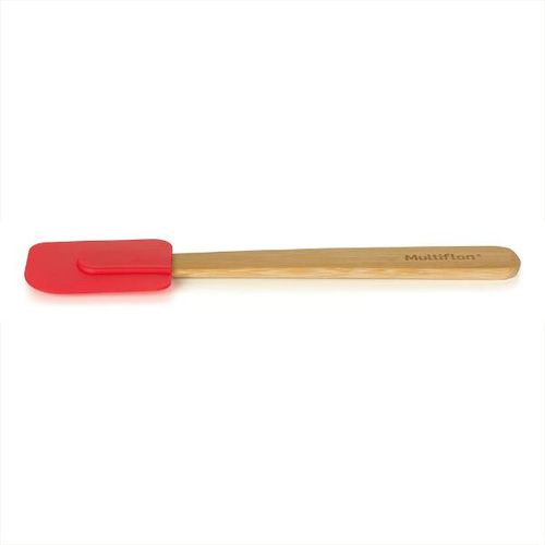 Espátula em silicone com cabo bambu Multiflon 28,6cm vermelha