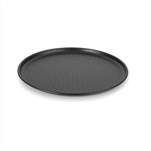 Forma para pizza em alumínio furada Multiflon 35cm preta