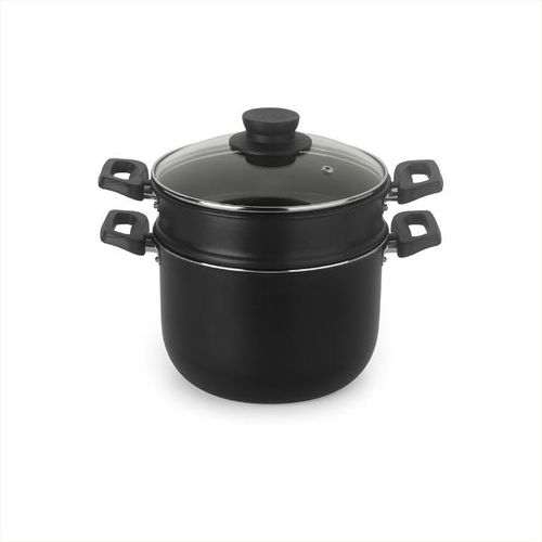 Cuscuzeira em alumínio Multiflon Versatil 20cm preta