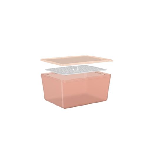 Pote em plástico com grade Coza Basic 2,2 litros rosa blush