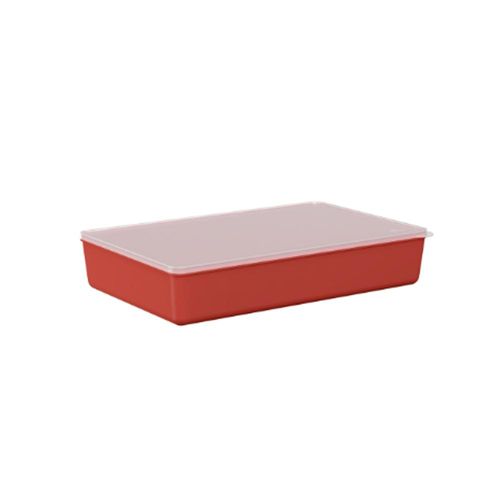 Pote em plástico Coza Basic 2,6 litros vermelho goiaba