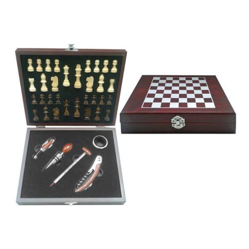 Jogo para vinho com jogo de xadrez Uny Gift 5 peças Jogo para vinho com jogo de xadrez Uny Gift 5 peças