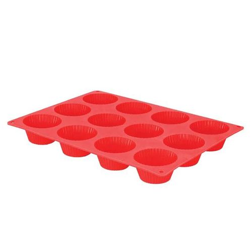 Forma em silicone para 12 minibolos Uny Gift 33cm vermelha