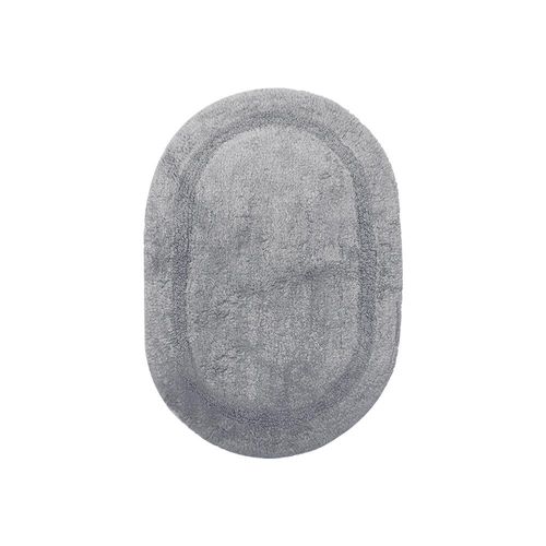 Tapete Domani Solid Plain Oval 45cmx65cm Cinza