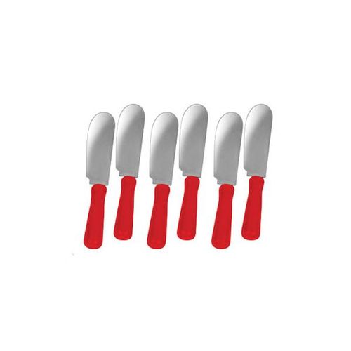Jogo espátulas para patê em aço Uny Gift 10cm 6 peças verde
