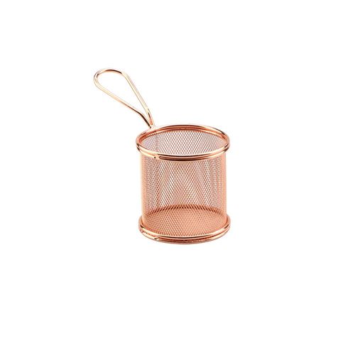 Minicesta redonda para alimentos inox Dynasty 8,8x9cm rosé