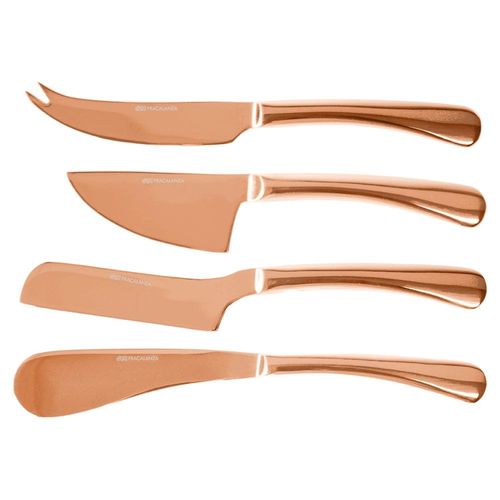 Jogo facas para queijo em inox Fracalanza Lorraine 4 peças cobre Jogo facas para queijo em inox Fracalanza Lorraine 4 peças cobre