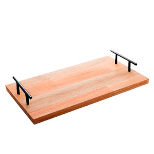 Bandeja madeira com alça Woodart Liptus 45x28x10cm preta