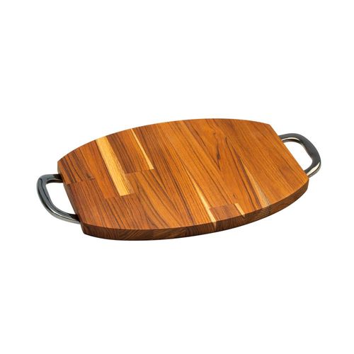 Bandeja de corte em madeira com alça Woodart Queens 37x26cm
