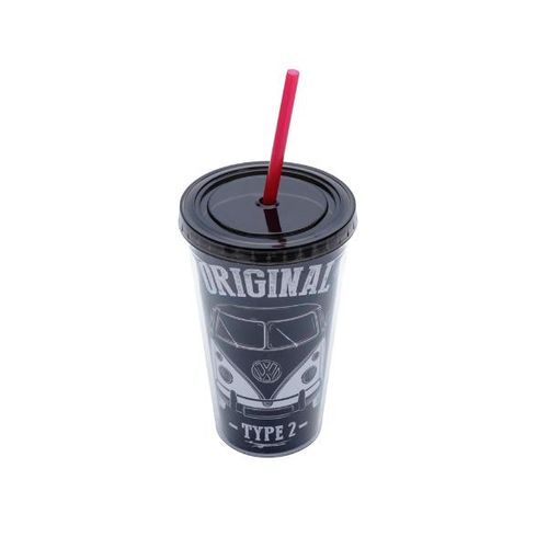 Copo em plástico com canudo Urban Kombi 500ml preto Copo em plástico com canudo Urban Kombi 500ml preto