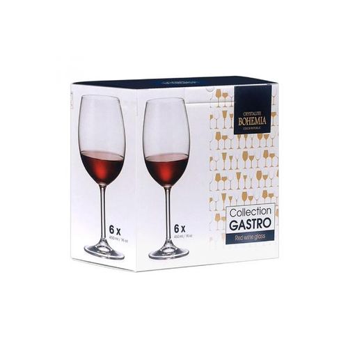 Jogo de taças para vinho tinto em cristal Bohemia Gastro 450ml 6 peças