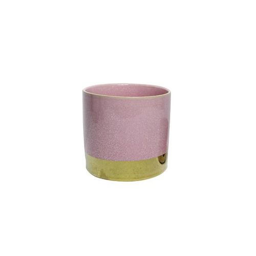 Cachepot em cerâmica Urban Dual 13,5cm rosa/dourado Cachepot em cerâmica Urban Dual 13,5cm rosa/dourado