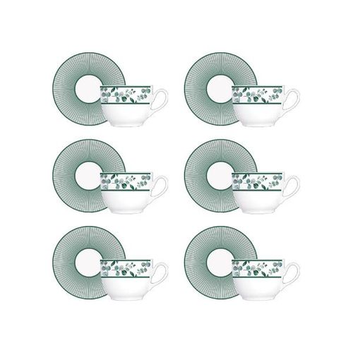 Jogo de xícara de chá em porcelana Germer Sintetico Forest 200ml 6 peças branco Jogo de xícara de chá em porcelana Germer Sintetico Forest 200ml 6 peças branco