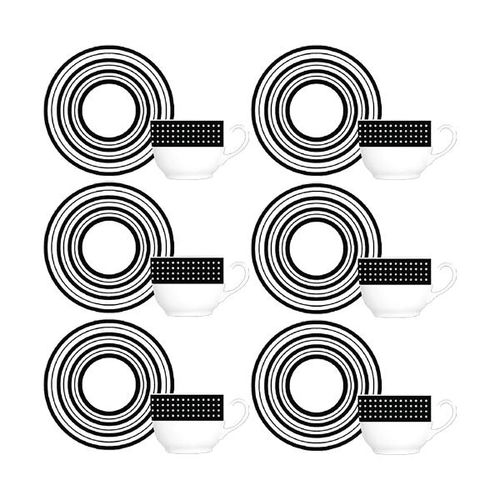 Jogo de xícara de chá em porcelana Germer Mix & Match 200ml 6 peças branco Jogo de xícara de chá em porcelana Germer Mix & Match 200ml 6 peças branco