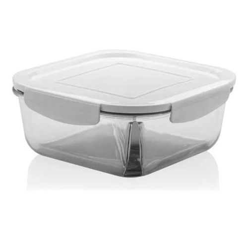 Pote hermético quadrado em vidro com divisorias Yoi 1,36 litro Pote hermético quadrado em vidro com divisorias Yoi 1,36 litro