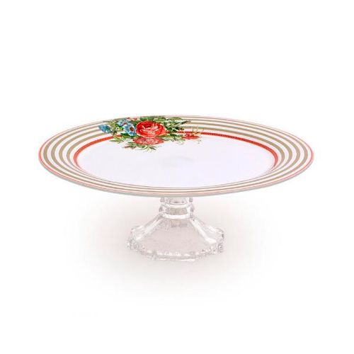 Prato para bolo com pé em vidro Decorglass 32x12cm Prato para bolo com pé em vidro Decorglass 32x12cm