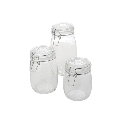 Jogo de potes redondos em vidro Dynasty 3 peças incolor Jogo de potes redondos em vidro Dynasty 3 peças incolor