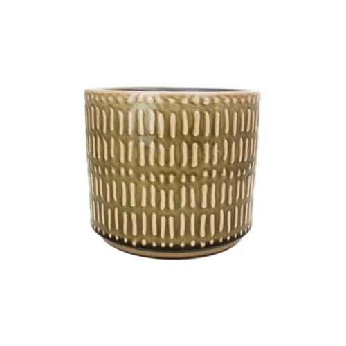 Cachepot em cerâmica Mart grande 18,5x20cm oliva