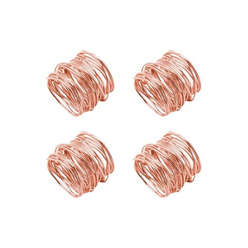 Jogo de anéis para guardanapo em aço Lyor Espiral 4cm 4 peças cobre Jogo de anéis para guardanapo em aço Lyor Espiral 4cm 4 peças cobre