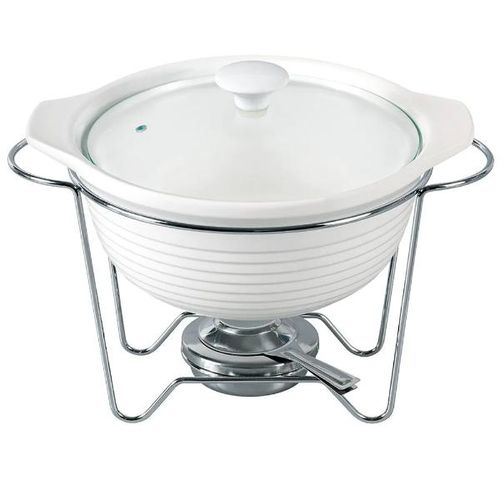 Rechaud redondo em porcelana com queimador Dynasty 2,3 litros branco