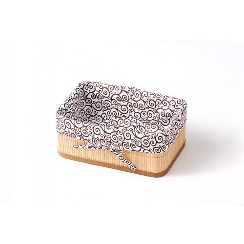 Cesto retangular em bambu e tecido Bencafil Caracol marrom 30cm Cesto retangular em bambu e tecido Bencafil Caracol marrom 30cm