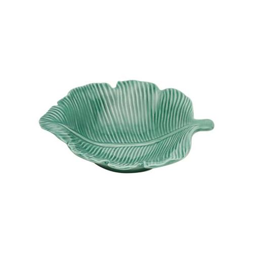 Folha decorativa em porcelana Prestige Pachira 14,5cm verde