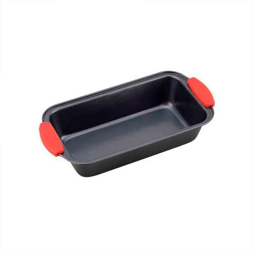 Forma em aço com alça silicone Uny Gift 30cm vermelha e preta Forma em aço com alça silicone Uny Gift 30cm vermelha e preta