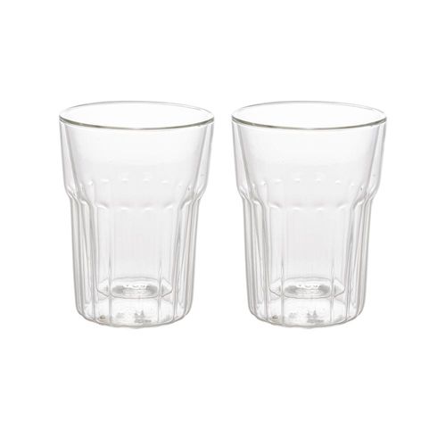 Jogo de copos em vidro para chá parede dupla Wolff Retrô 250ml 2 peças Jogo de copos em vidro para chá parede dupla Wolff Retrô 250ml 2 peças