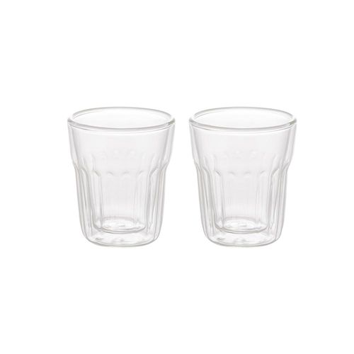 Jogo de copos em vidro para café parede dupla Wolff Retrô 100ml 2 peças Jogo de copos em vidro para café parede dupla Wolff Retrô 100ml 2 peças