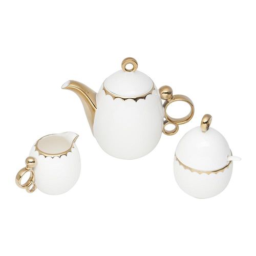 Jogo para café em porcelana Wolff Egg 3 peças