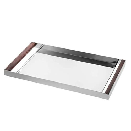 Bandeja em inox Riva Jacarandá grande Bandeja em inox Riva Jacarandá grande