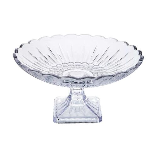 Centro de mesa com pé em cristal L'Hermitage Glasgow 32,7x17cm Centro de mesa com pé em cristal L'Hermitage Glasgow 32,7x17cm