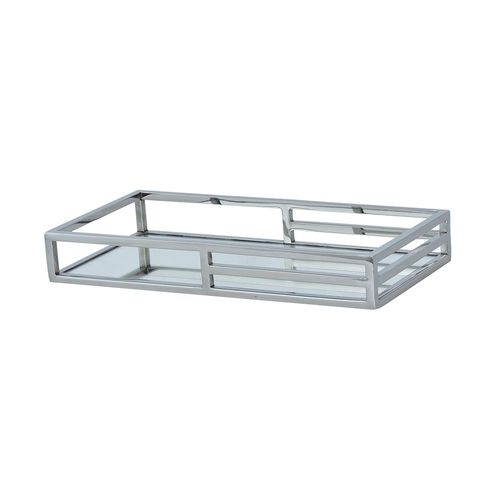 Bandeja retangular em aço inox com espelho Fracalanza 40x20x6cm