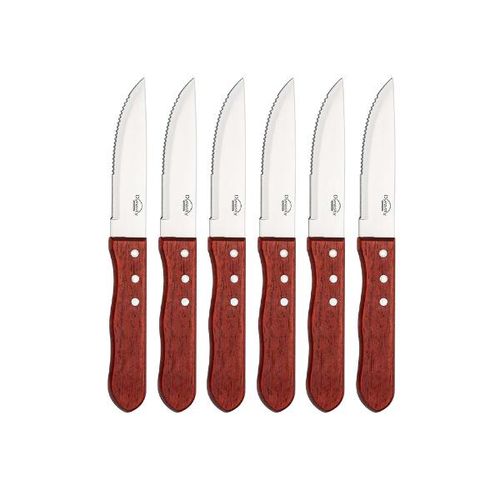 Jogo de facas para churrasco em inox com cabo madeira Dynasty Rustic 6 peças Jogo de facas para churrasco em inox com cabo madeira Dynasty Rustic 6 peças