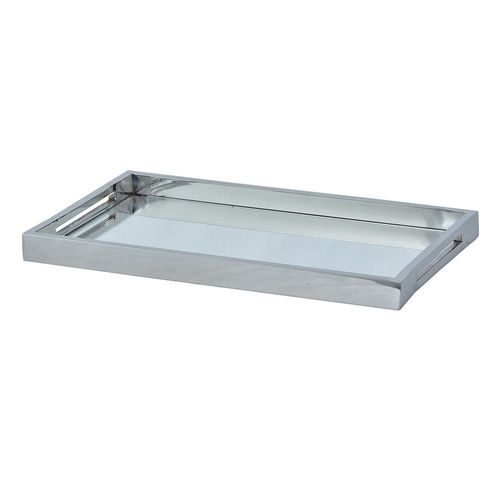 Bandeja retangular em aço inox com espelho Fracalanza 41x26x3cm Bandeja retangular em aço inox com espelho Fracalanza 41x26x3cm