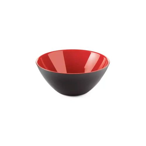 Saladeira bowl em acrílico Guzzini My Fusion 25cm preto com vermelho Saladeira bowl em acrílico Guzzini My Fusion 25cm preto com vermelho