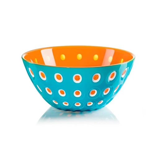 Saladeira bowl em acrílico Guzzini Le Murrine 20cm azul com laranja