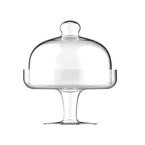 Prato para bolo em vidro com tampa L'Hermitage 24x30cm incolor Prato para bolo em vidro com tampa L'Hermitage 24x30cm incolor
