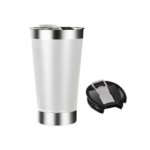 Copo térmico com tampa e abridor de garrafas 473ml branco Copo térmico com tampa e abridor de garrafas 473ml branco