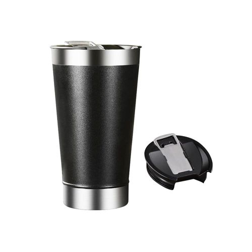Copo térmico com tampa e abridor de garrafas 473ml preto Copo térmico com tampa e abridor de garrafas 473ml preto